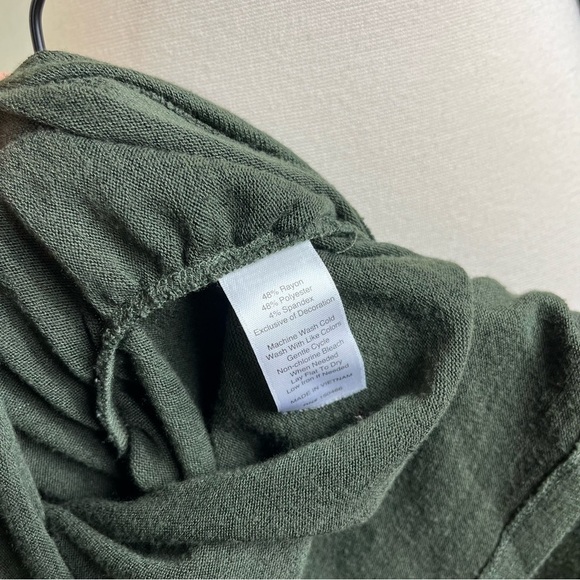 Stitch Fix Market Spruce Maternity Elbow Patch Top Long Sleeve Dark Green XS - Picture 5 of 6